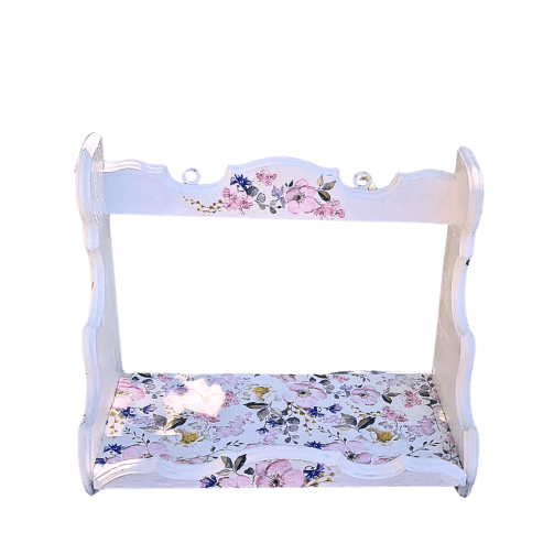 Etnoria Cvetana dekupaž polica – ručno izrađena polica sa cvetnim motivima