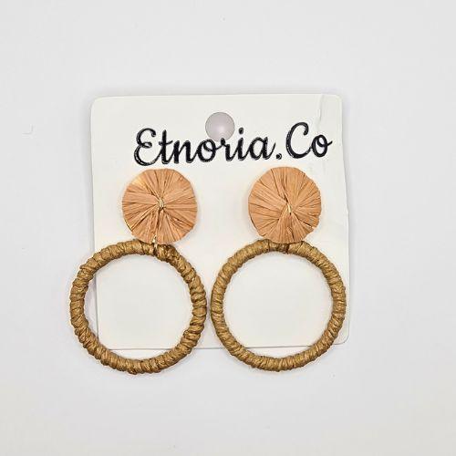 RAFIANI – Pletene minđuše od prirodnih vlakana