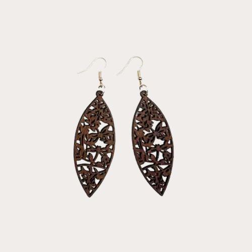 Čipkana Latica – izdužene drvene minđuše