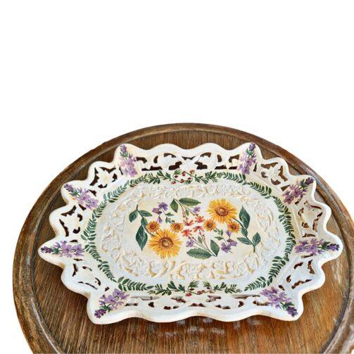 Etnoria “Sunčana bašta” – drvena činija sa floralnim dekupaž motivima | Ručni rad