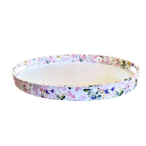 Etnoria “Miris Proleća” – ručno rađeni dekupaž poslužavnik sa floralnim motivima | Handmade